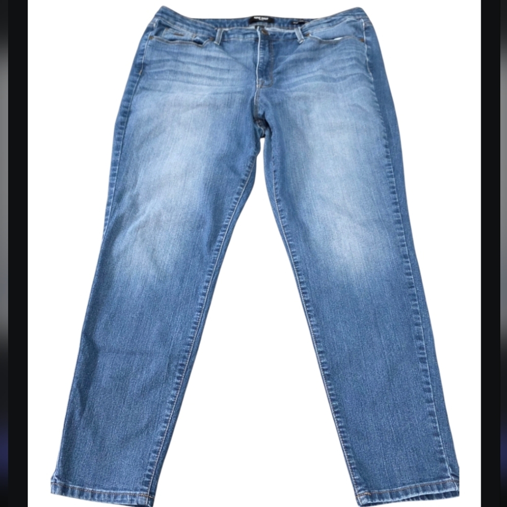 Nine West Women's Straight Skinny Ankle  Blue Jeans (Size:16)